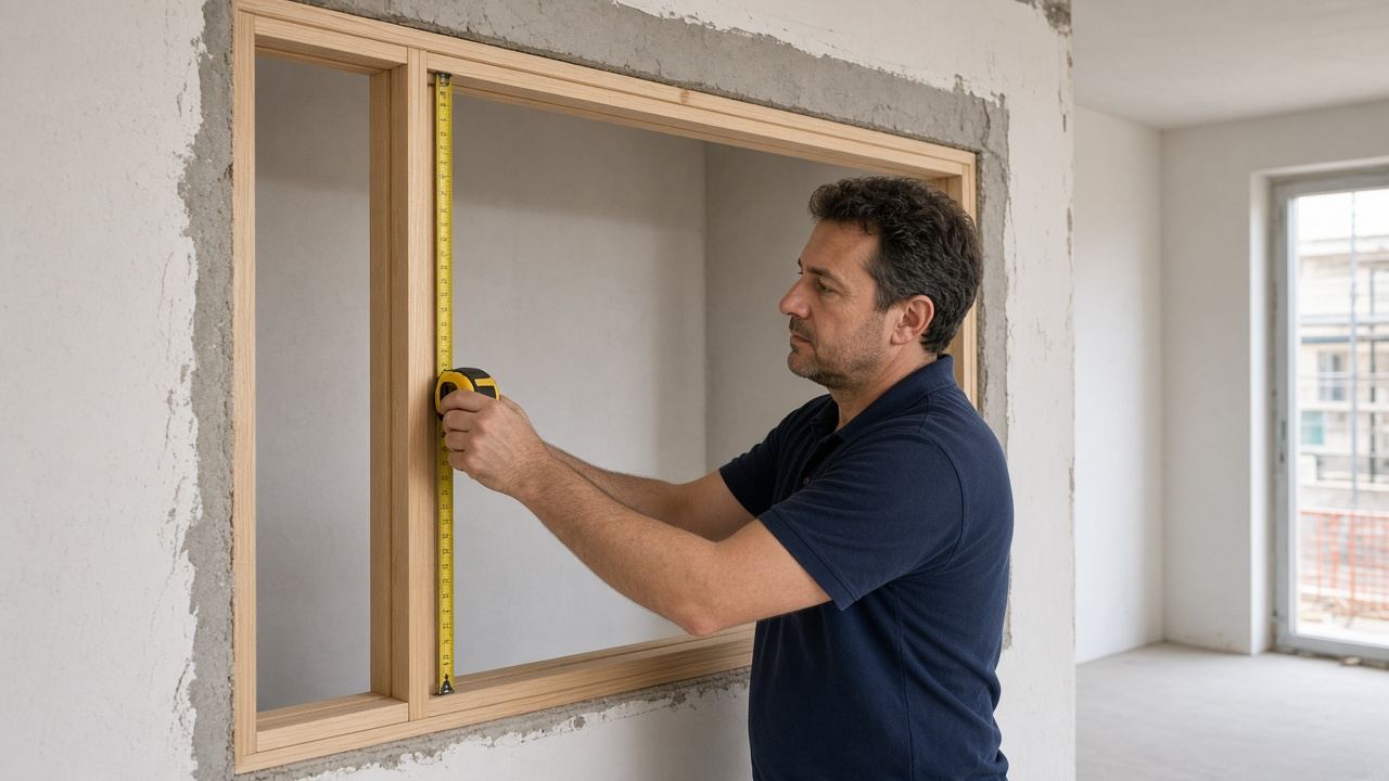 Rilievo misure su falso telaio: controllo dimensioni e planarità del controtelaio